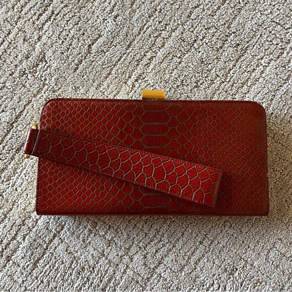 HOBO Vintage Snakeskin Structured Wristlet Clutch